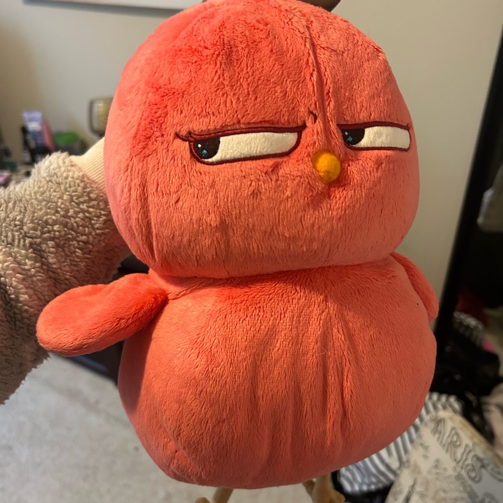 Plush Orange Bird Toy
